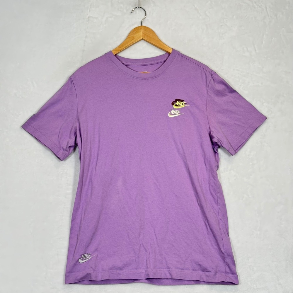 Nike Purple Multi Logo Graphic T-Shirt Medium